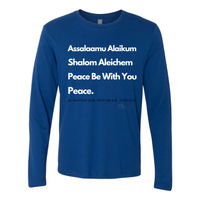 Thumbnail for Peace & Blessings (white font) Men's Premium Long Sleeve Crew