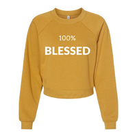 Thumbnail for 100% Blessed Yelani Tees - Raglan Pullover Fleece Mid Length