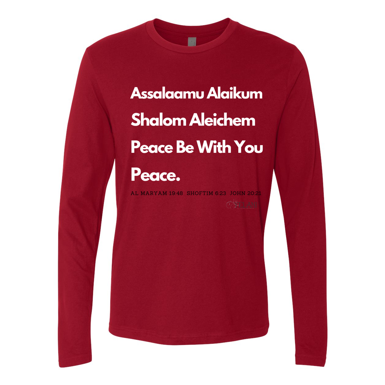 Peace & Blessings (white font) Men's Premium Long Sleeve Crew