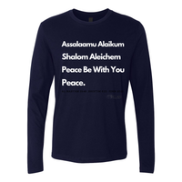 Thumbnail for Peace & Blessings (white font) Men's Premium Long Sleeve Crew