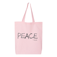 Thumbnail for Tote bag with a confident, beautiful woman with an afro on one side and the word 'Peace' on the other, symbolizing empowerment and harmony