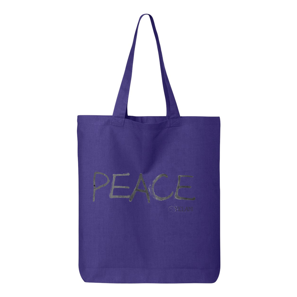 Tote bag with a confident, beautiful woman with an afro on one side and the word 'Peace' on the other, symbolizing empowerment and harmony