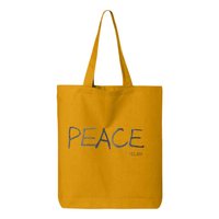 Thumbnail for Tote bag with a confident, beautiful woman with an afro on one side and the word 'Peace' on the other, symbolizing empowerment and harmony