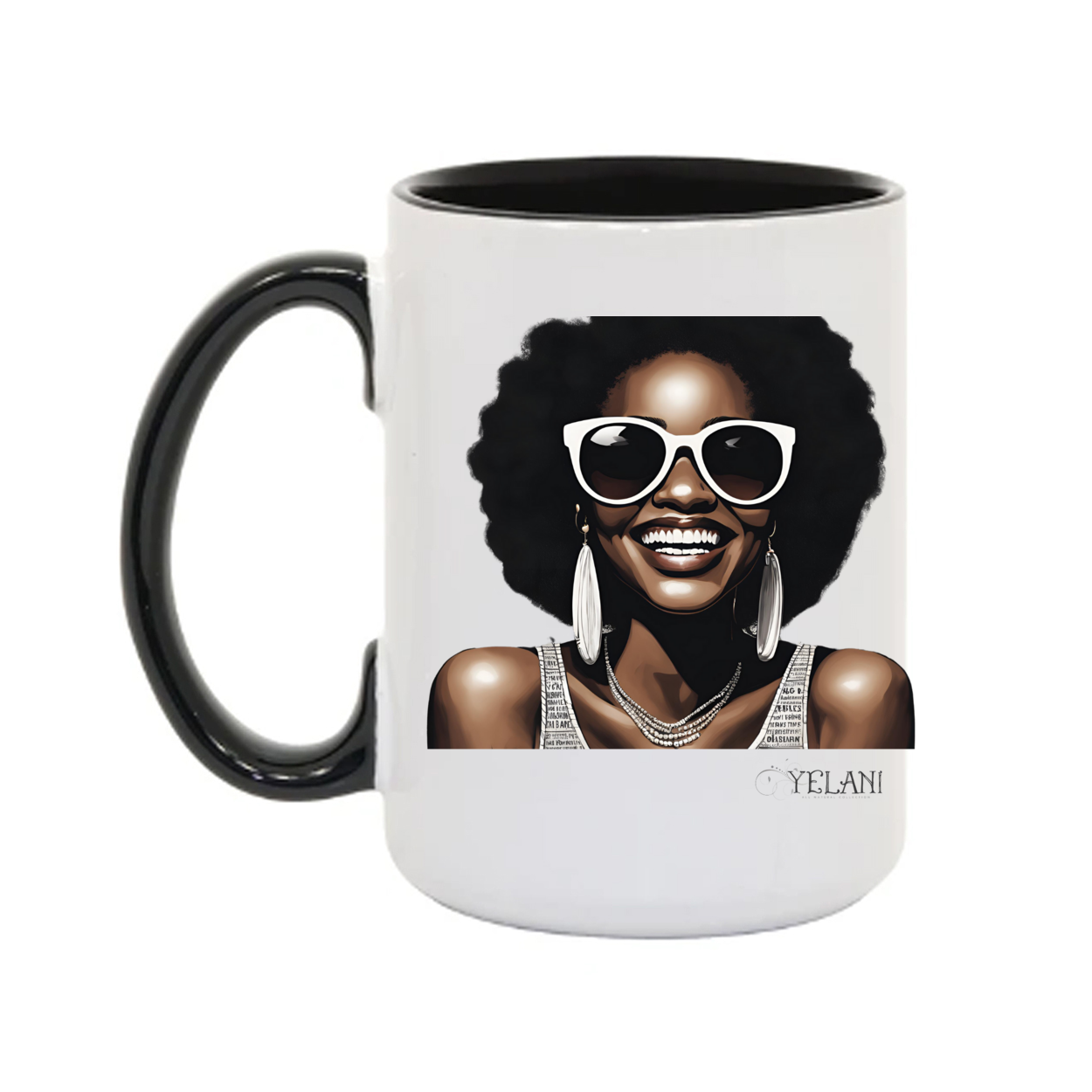 Hi There! 15oz. Ceramic Mugs - Plant Based Hair Care for Natural Hair Black