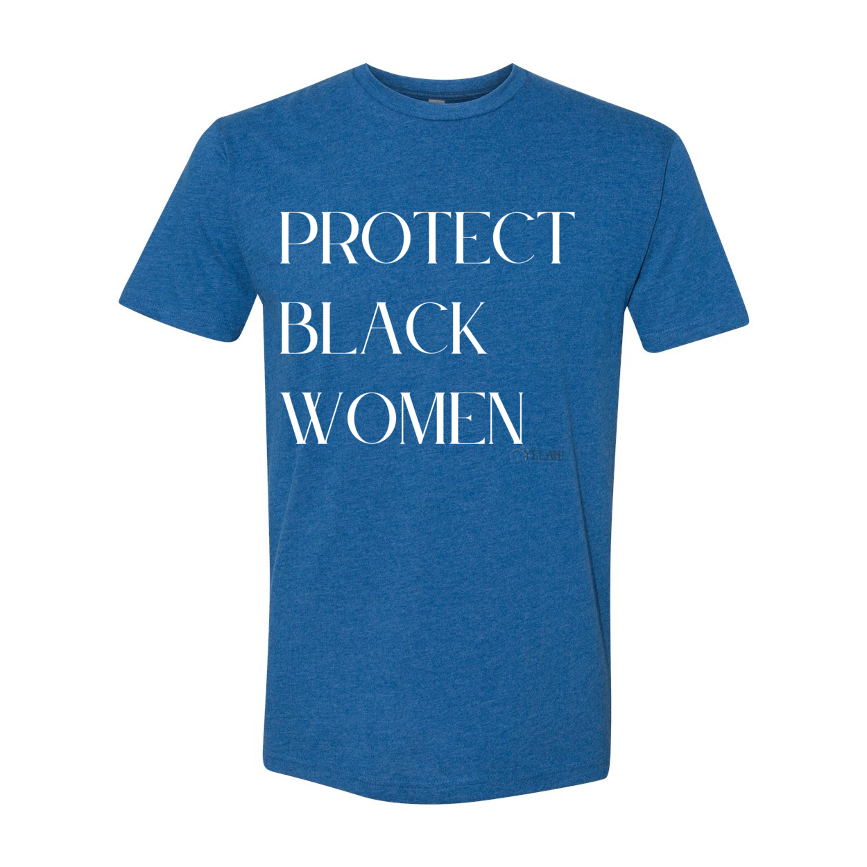 Protect Black Women - Inspirational Message Tees Heather Cool Blue