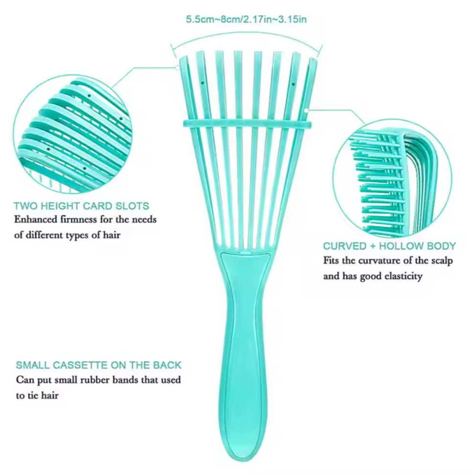 curved detangle brush side top view