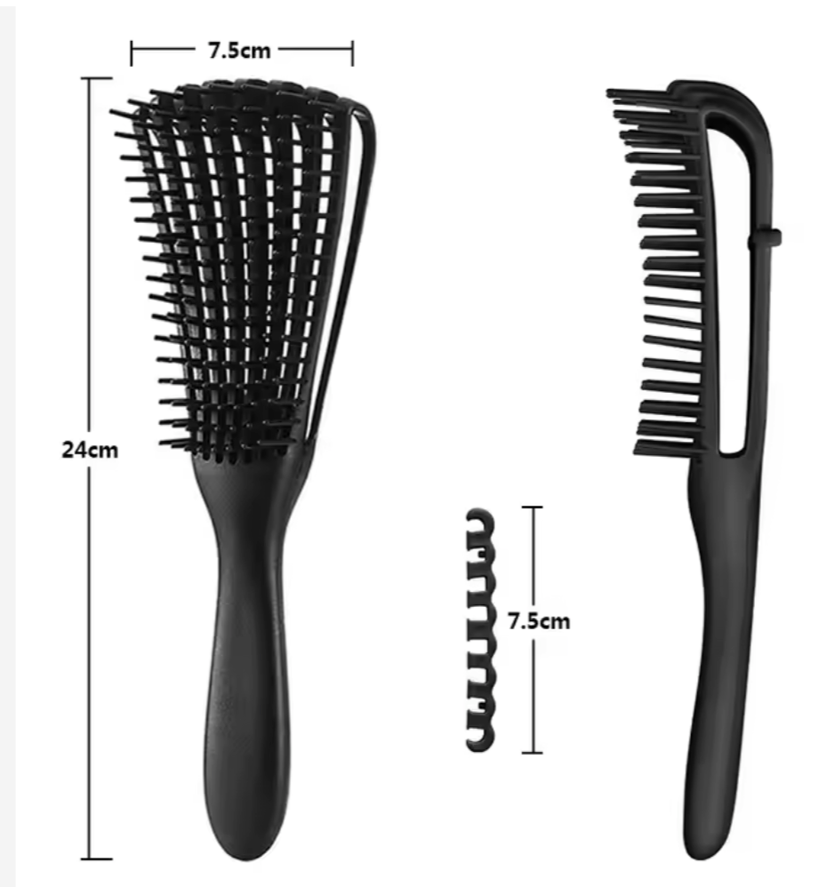 Detangling brush side and front