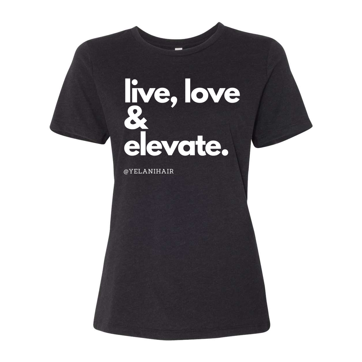 Embrace positivity and style with the 'Live, Love & Elevate' women’s relaxed fit t-shirt. Made from soft, breathable fabric, this shirt offers both comfort and flair with a flattering, relaxed silhouette. Whether you're out with friends or enjoying a casual day, the inspirational message encourages you to live your best life and elevate your mood. Perfect for pairing with jeans, leggings, or shorts, this versatile tee adds a touch of motivation and style to any wardrobe.