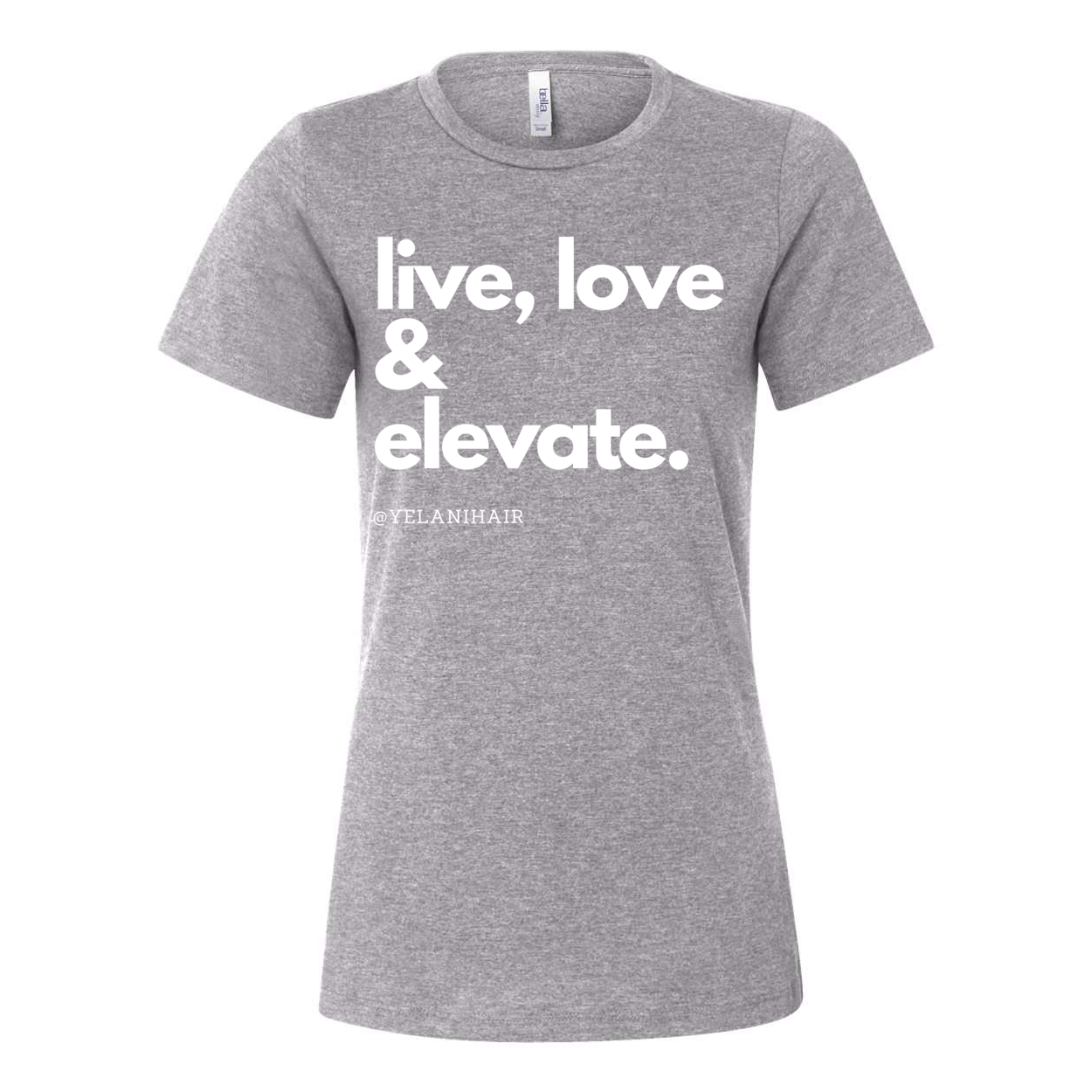 Embrace positivity and style with the 'Live, Love & Elevate' women’s relaxed fit t-shirt. Made from soft, breathable fabric, this shirt offers both comfort and flair with a flattering, relaxed silhouette. Whether you're out with friends or enjoying a casual day, the inspirational message encourages you to live your best life and elevate your mood. Perfect for pairing with jeans, leggings, or shorts, this versatile tee adds a touch of motivation and style to any wardrobe.