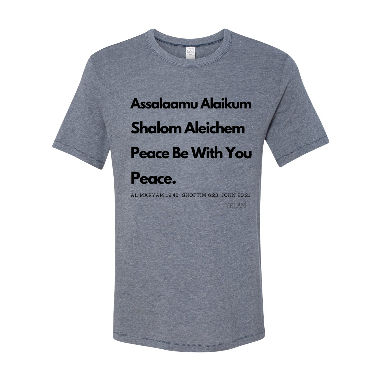 Peace & Blessings Vintage 50/50 Jersey Tee – Unity Through Language Grey