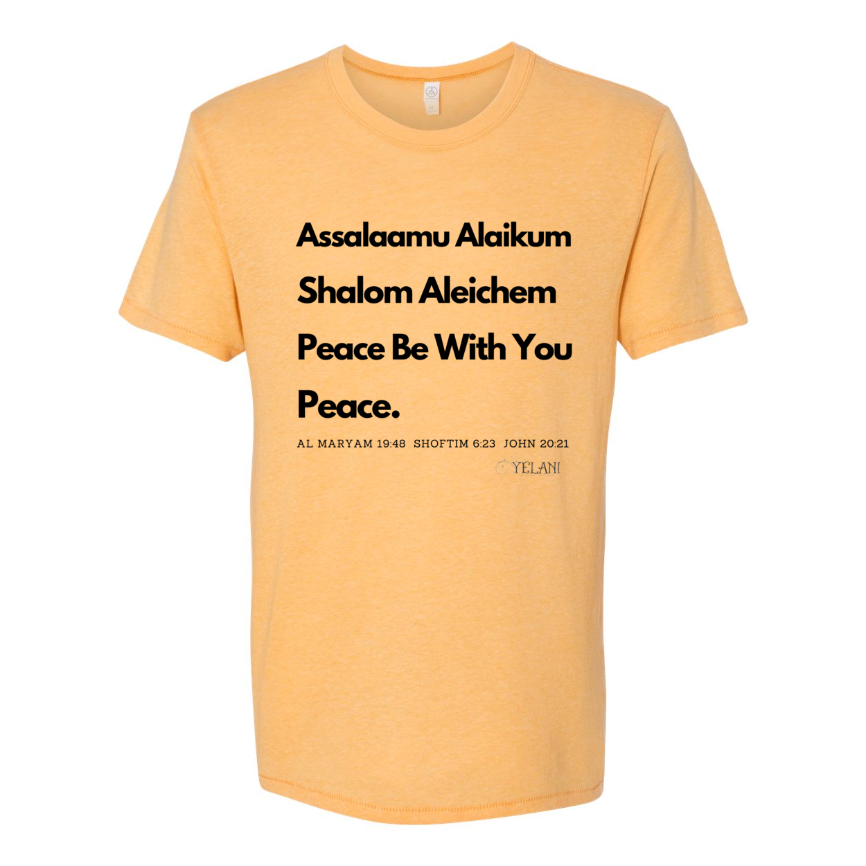 Peace & Blessings Vintage 50/50 Jersey Tee – Unity Through Language orange