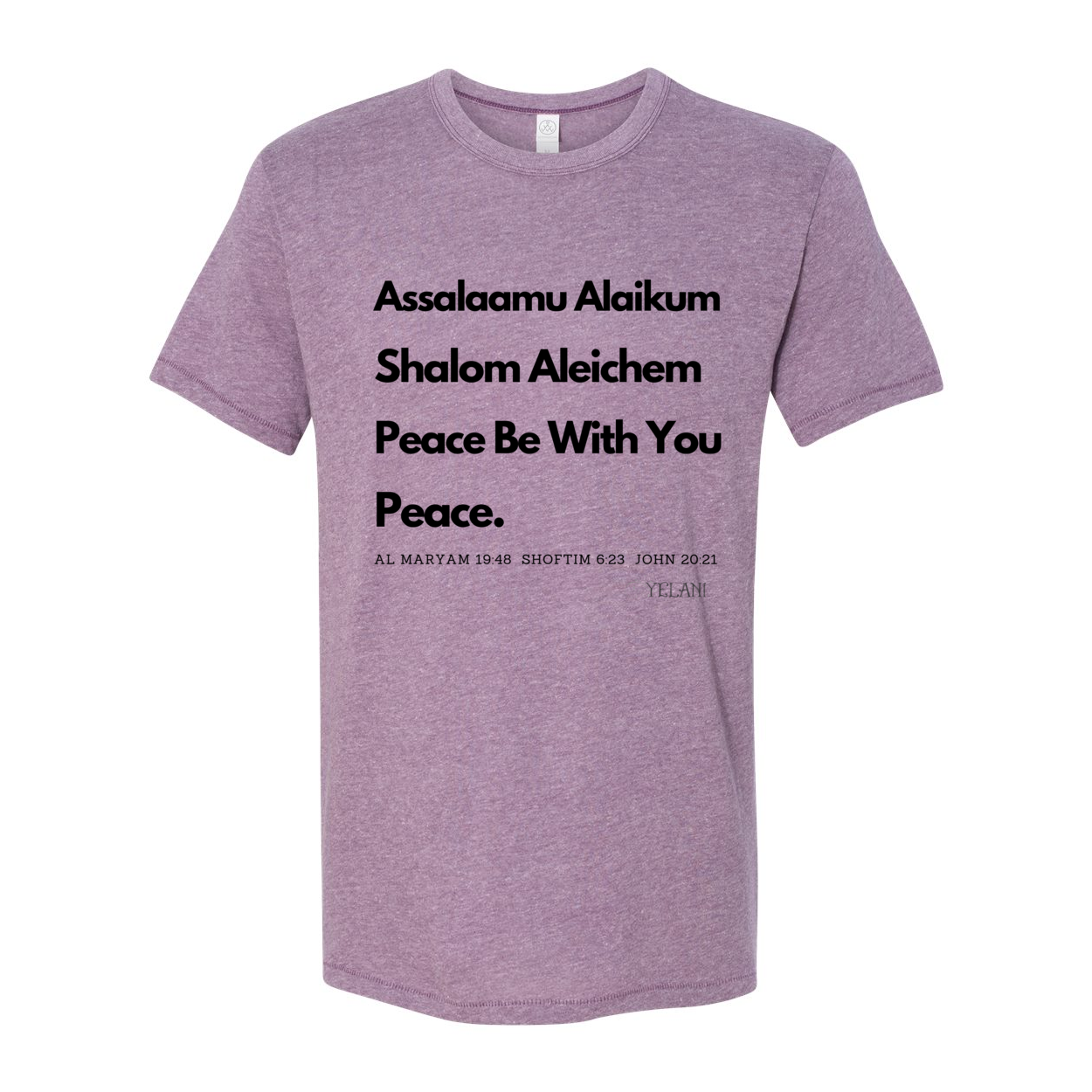 Peace & Blessings Vintage 50/50 Jersey Tee – Unity Through Language purple