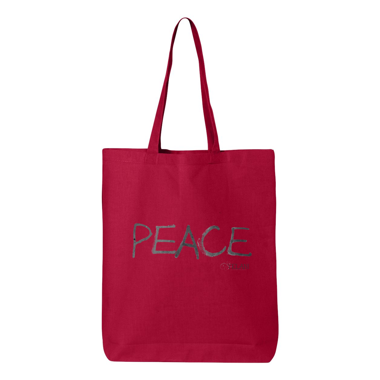 Gusseted Tote bag with colorful 'PEACE' message in 100% cotton.