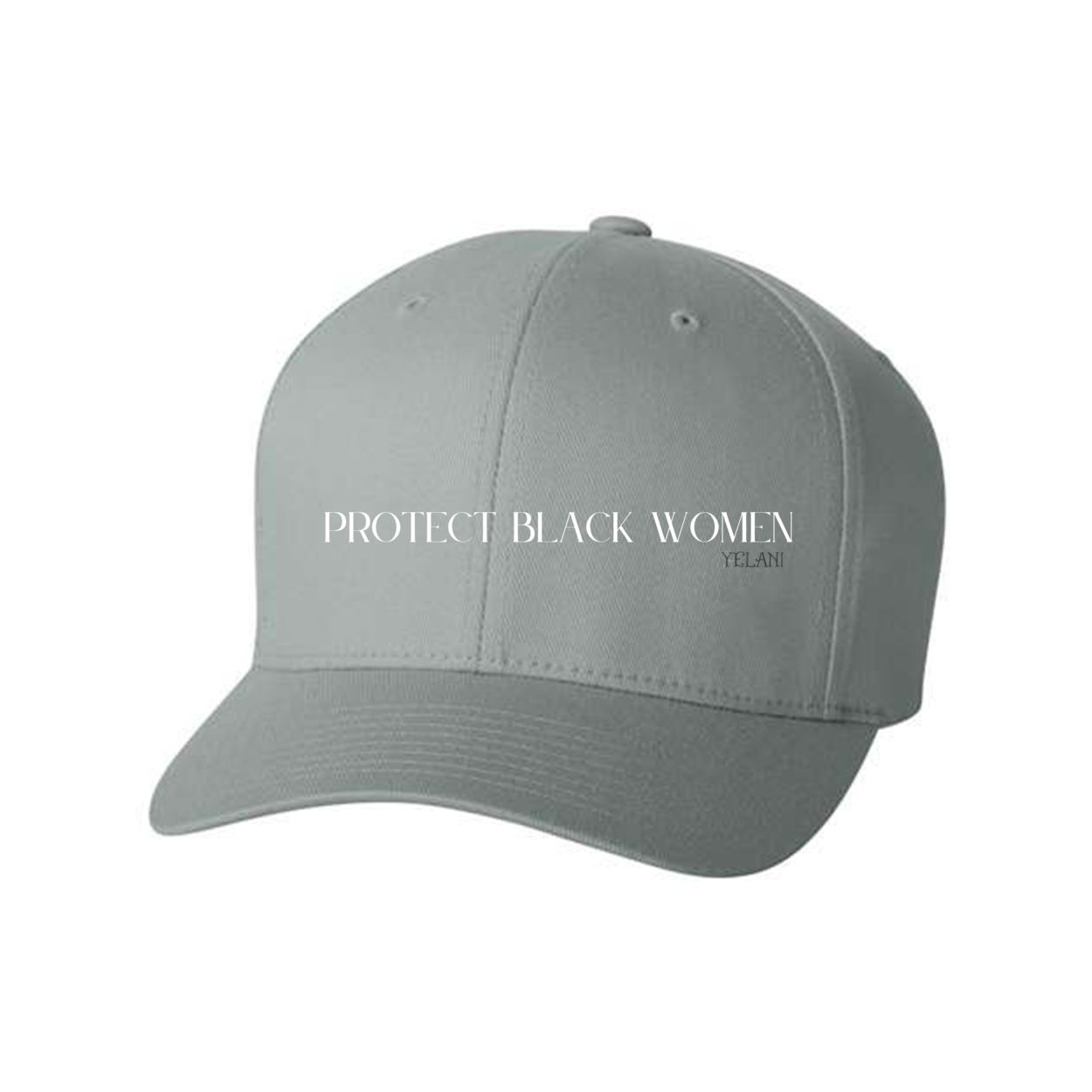 Protect Black Protect Black Women- Flexfit Cap - Plant Based Hair Care for Natural Hair-grey