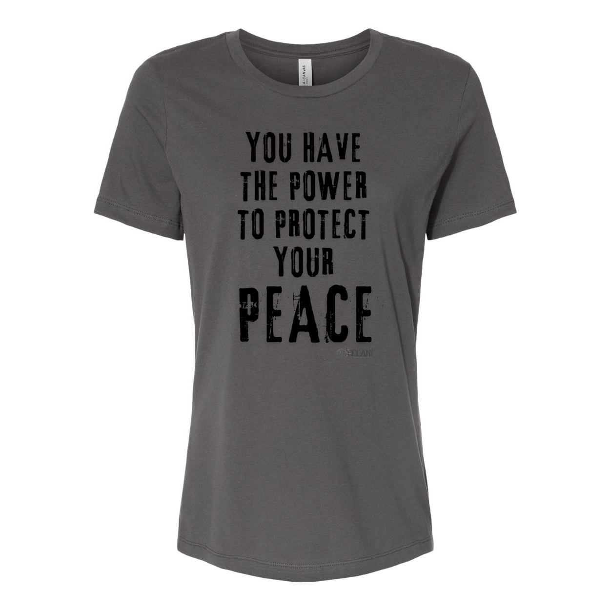 Protect Your Peace t-shirt with inspirational message-grey-asphalt