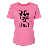 Thumbnail for Protect Your Peace t-shirt with inspirational message-pink