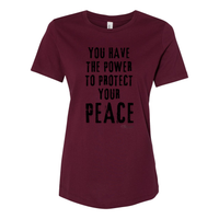 Thumbnail for Protect Your Peace t-shirt with inspirational message-Maroon