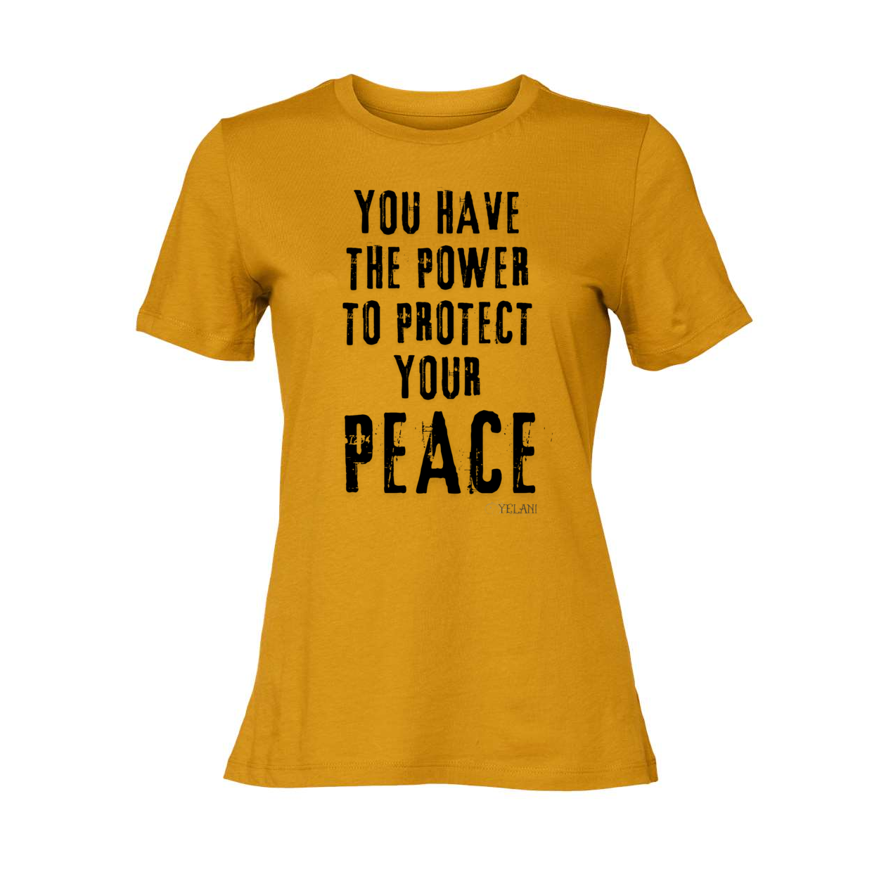 Protect Your Peace t-shirt with inspirational message-mustard