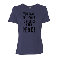 Thumbnail for Protect Your Peace t-shirt with inspirational message-navy blue