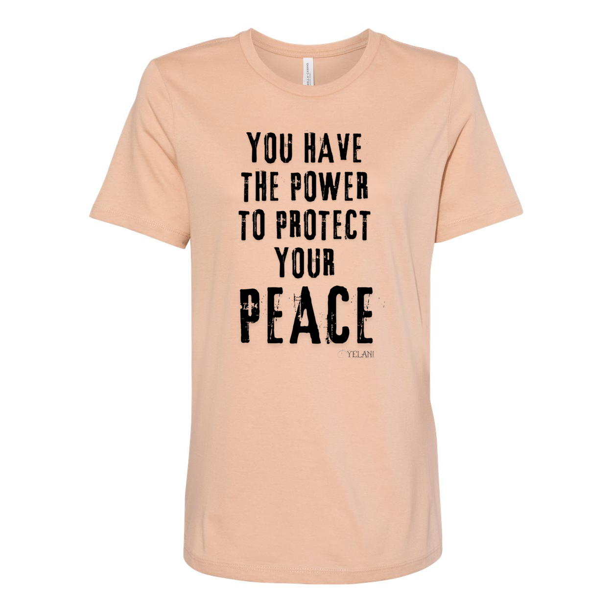 Protect Your Peace t-shirt with inspirational message-peach