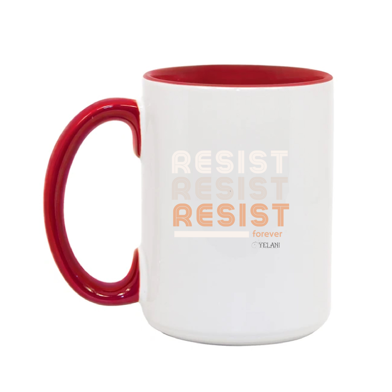 Resist 15oz. Mug with inspirational message and confident Black woman design. Red