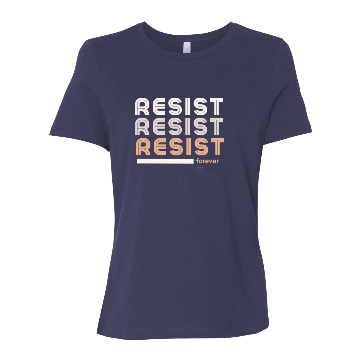 Resist Women’s Relaxed Jersey Tee with motivational message to embrace individuality. Dark Green