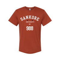 Thumbnail for Sankore University Men's Organic Crewneck Tee in Red Clay - Celebrate African Intellectual Legacy, Organic Cotton-front