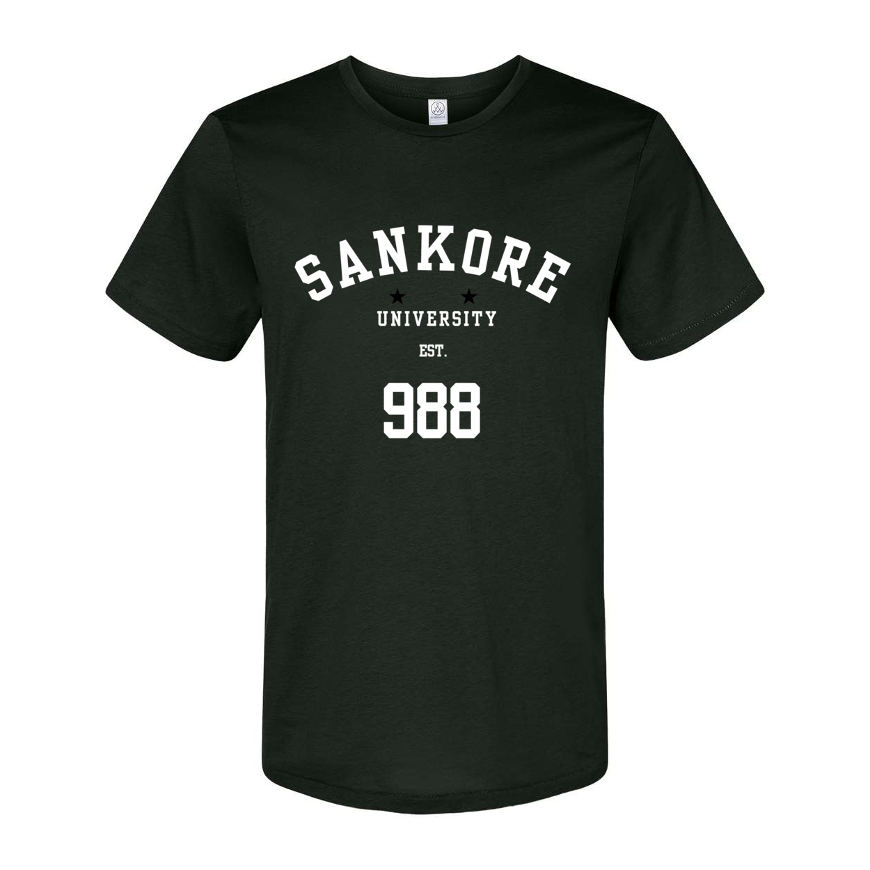 Sankore University Men's Organic Crewneck Tee in True Black - Showcasing African Scholarly Tradition with Eco-Friendly Style