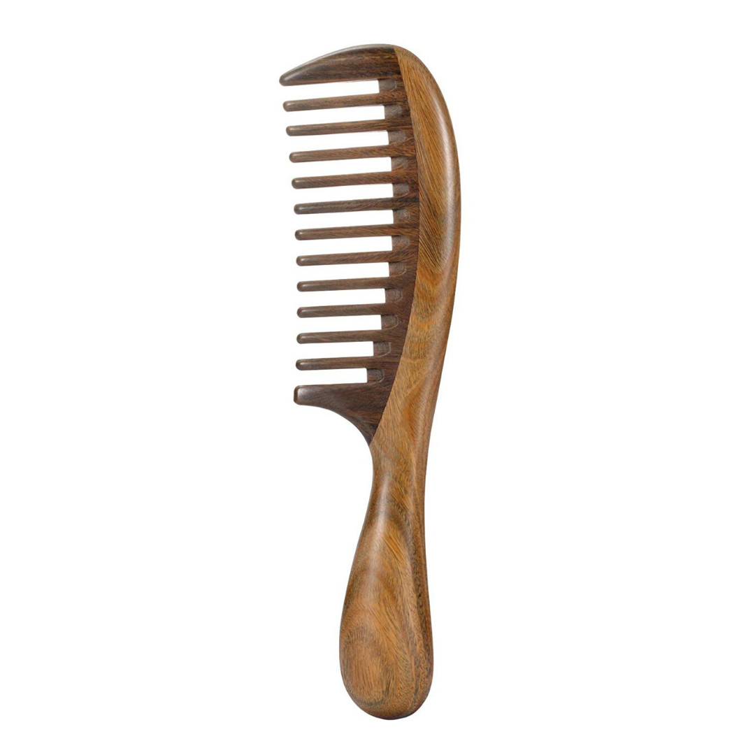 wooden comb natural hair seamless scalp massage